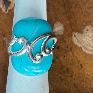 Sterling silver and Howlite ring